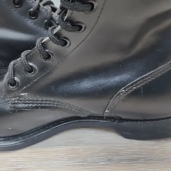 NEW VNTG Leather Military Maxitred Jump Tall Combat Lace-Up Boots Blk Sz 10 - Picture 5 of 16
